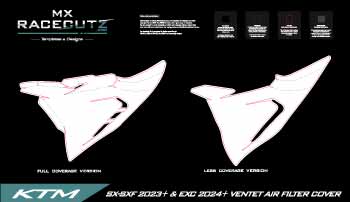 KTM SX-SXF 2023+ & EXC 2024+ VENTET AIR FILTER COVER TEMPLATE