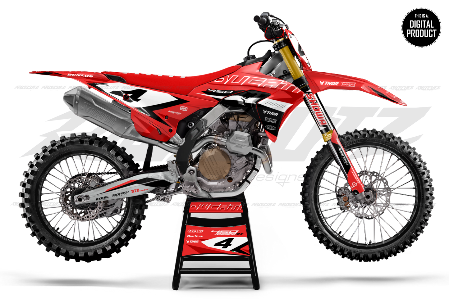 DUCATI DESMO 450 MX - 5 VIEW MOCKUP