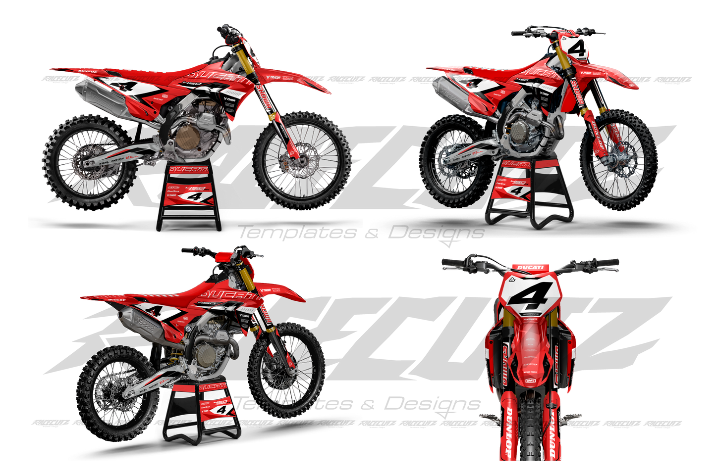DUCATI DESMO 450 MX - 5 VIEW MOCKUP