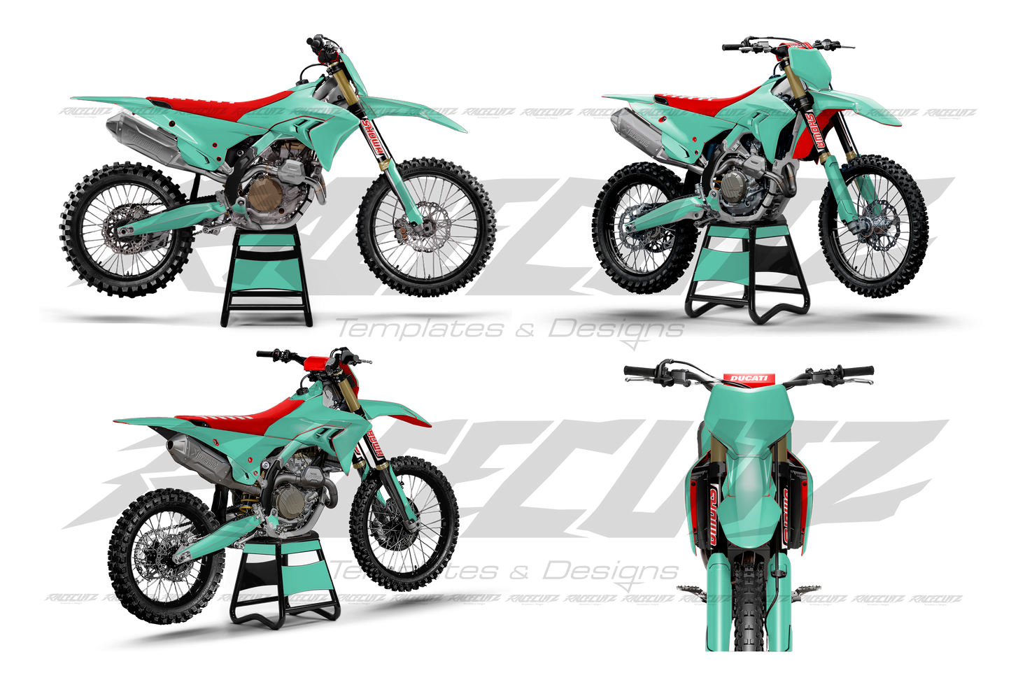 DUCATI DESMO 450 MX - 5 VIEW MOCKUP