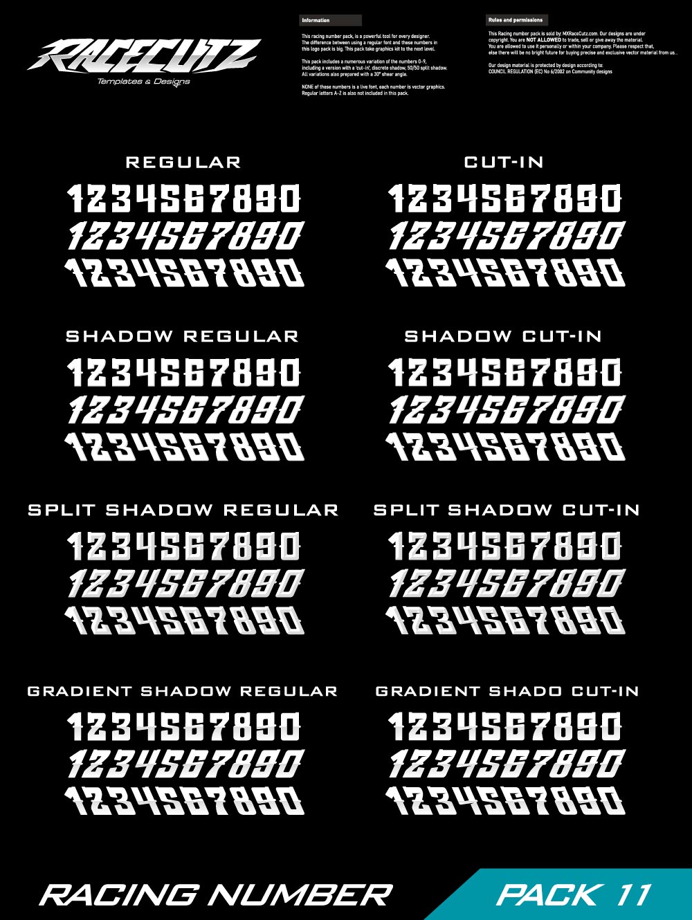 RACING NUMBER PACK 11