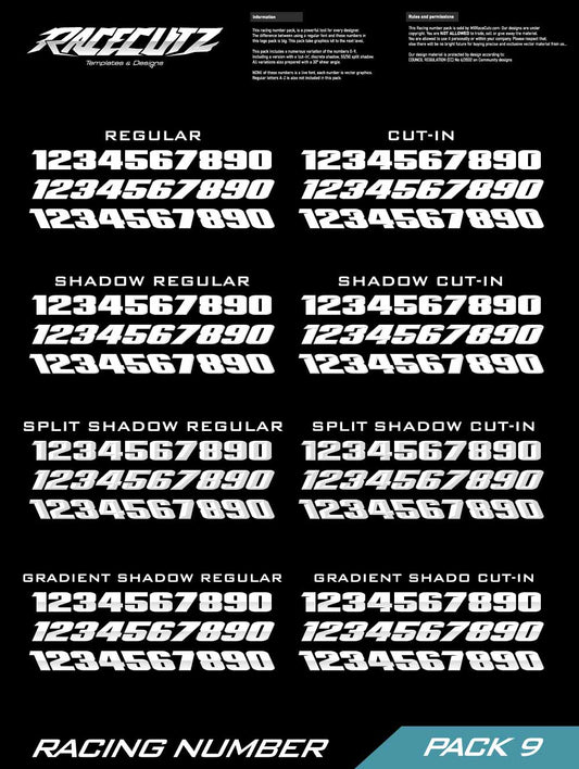RACING NUMBER PACK 9