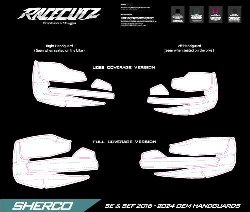 SHERCO SE & SEF 2016-2024 OEM HANDGUARDS TEMPLATE