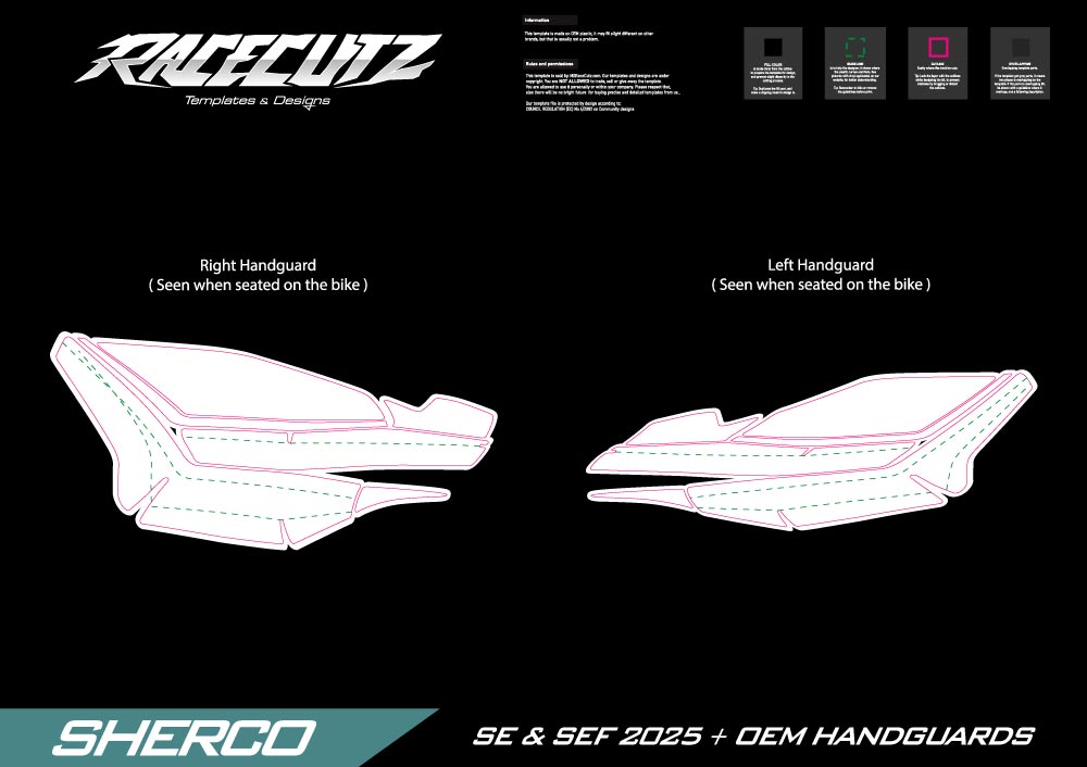 SHERCO SE & SEF 2025+ OEM HANDGUARDS TEMPLATE