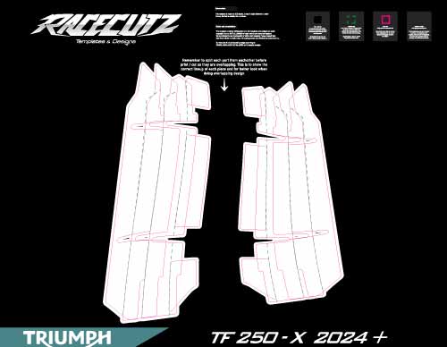 TRIUMPH TF 250-X 2024+ RADIATOR GUARDS TEMPLATE