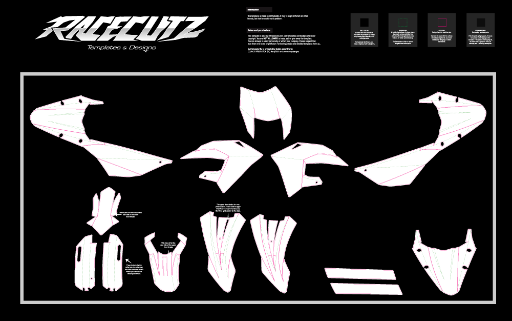 VIARELLI SM 50 & ZÜNDAPP ZXE+ZXM 50 & MASAI X-RAY TEMPLATE