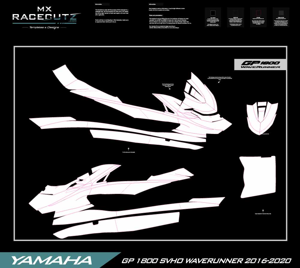 YAMAHA GP 1800 SVHO WAVERUNNER 2016-2020 TEMPLATE