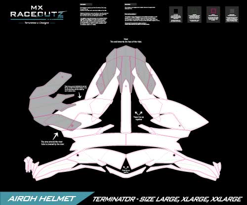 Airoh Terminator Template - Size Large, XLarge & XXLarge