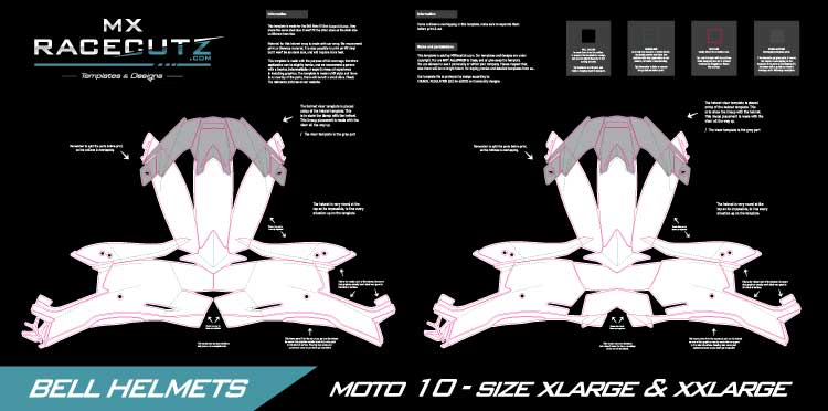 Bell Moto 10 Template - Size XLarge & XXLarge