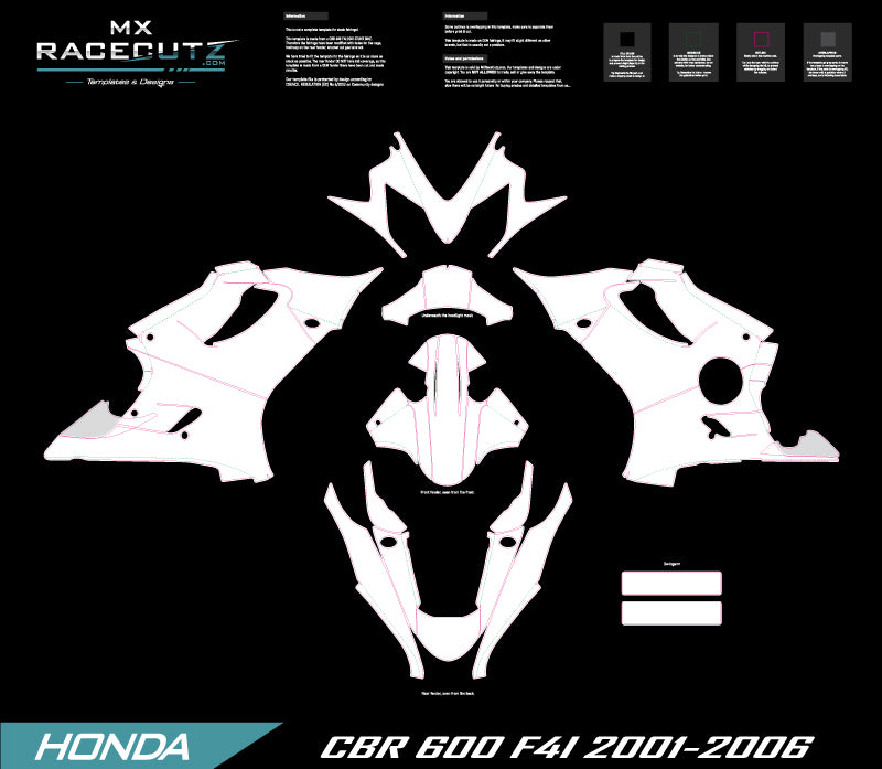 HONDA CBR 600 F4I 2001-2006 STUNT TEMPLATE